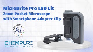 Chempure || MicroFlip™ 100x-250x LED UV Pocket Microscope with Smartphone Clip MP-250