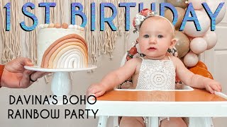 Watch Her Take Her First Steps | Boho Rainbow 1st Birthday Party