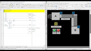 PLC Automation Two Belt Conveyor System with CX-Programmer and CX-Designer