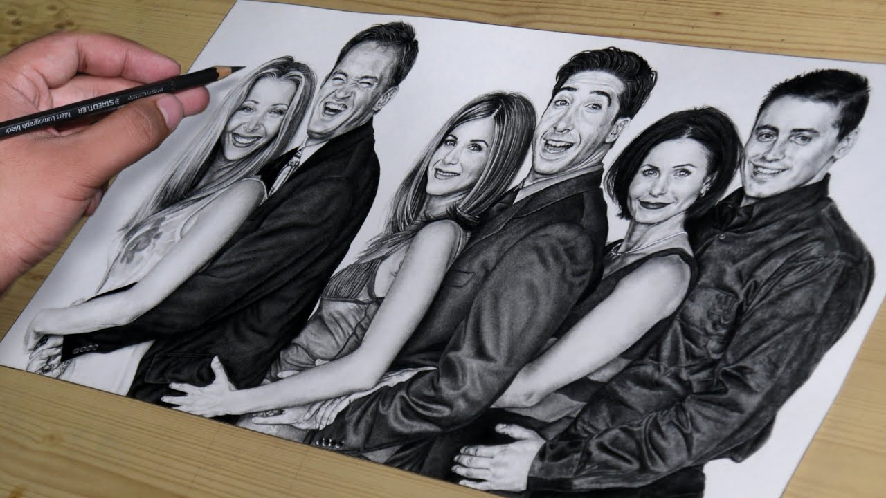 how to draw, drawing friends, friends fanart, drawing jennifer aniston, dra...