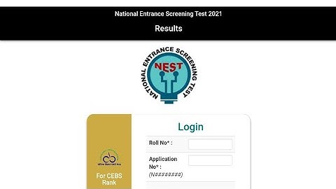 NEST 2021 Result (Declared), Merit List, Rank Card – Get Result Here