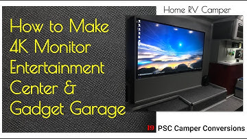 4K TV Monitor Gadget Garage Recharging, Home RV Camper Van,  Entertainment Center, Build Make