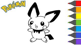 Pokemon Pichu | How to Draw | Pokemon Coloring Book | ARTSY KIDS