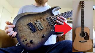 Electric Guitar that Sounds Acoustic Graph Tech Ghost Piezo 7 String Demo