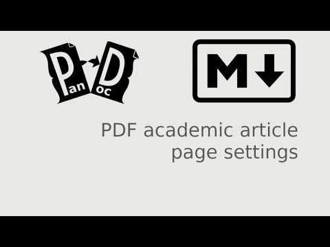 Pandoc's Markdown :: Page settings