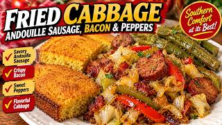 The Secret to the Best Southern Fried Cabbage with Bacon & Sausage/ Mattie's Kitchen