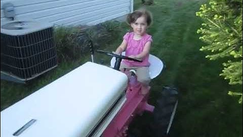 Kaitlyn driving her pink cub cadet 72 for the first time #2