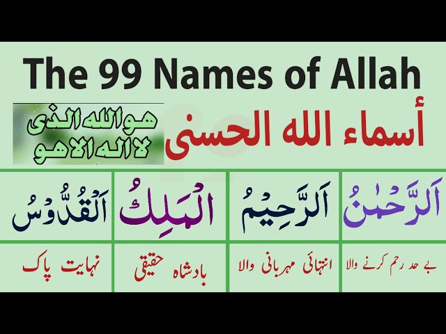 Asma ul Husna | 99 names of allah with urdu translation | اسماء الحسنٰی | Allah Ke 99 Naam |HD Video class=