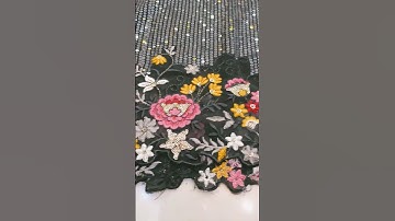 water sequence embroidery border work georjette fabrics