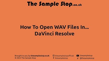 📀 How To Open WAV Files In DaVinci Resolve 📀