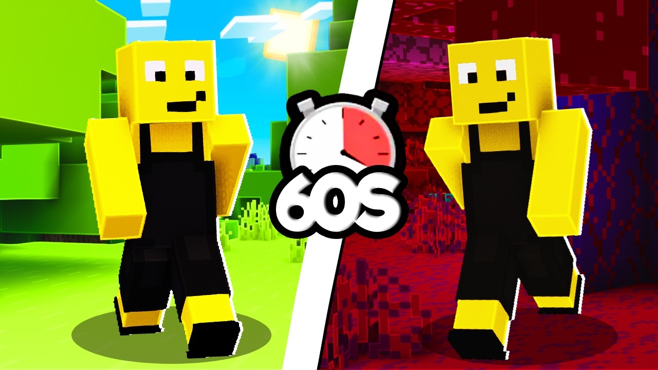 A CADA 60 SEGUNDOS MUDA A DIMENSÃO NO MINECRAFT