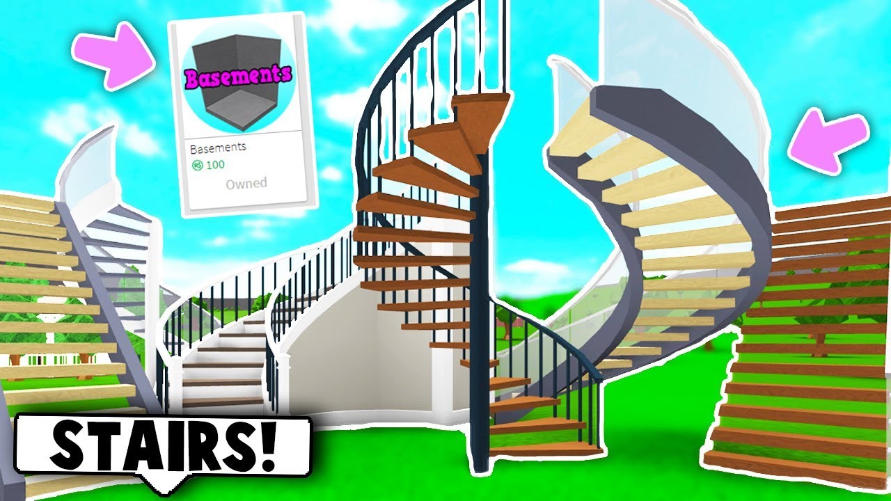 New Stairs And Basement Update Roblox Bloxburg Youtube - how to make stairs on roblox