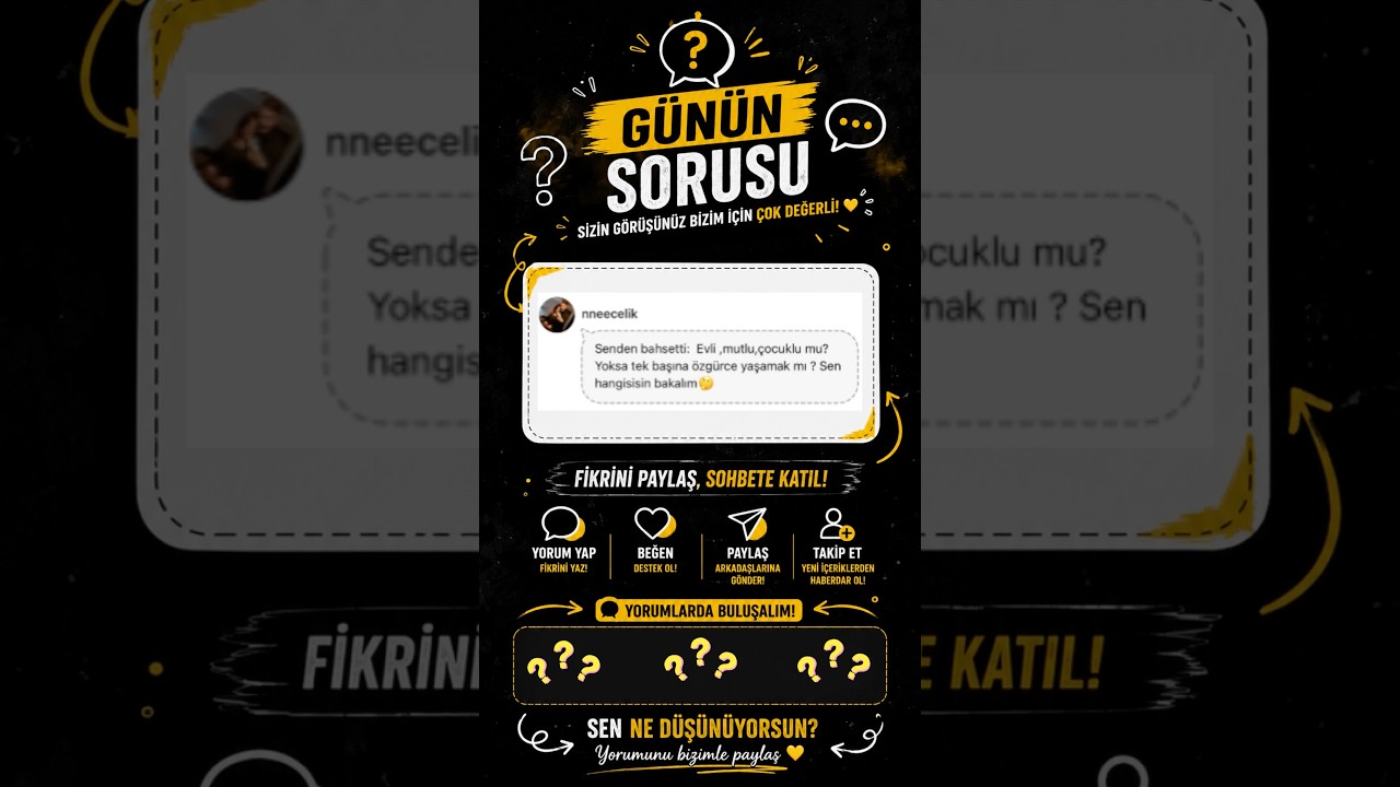 Evli Mutlu Çocuklu mu, Yoksa Tek Başına Özgürlük mü? 🤔 #shorts #gününsorusu