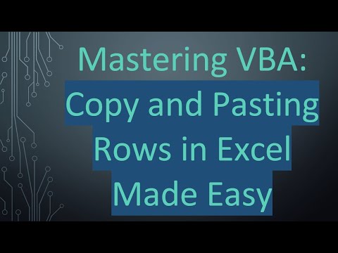 Mastering VBA: Copy