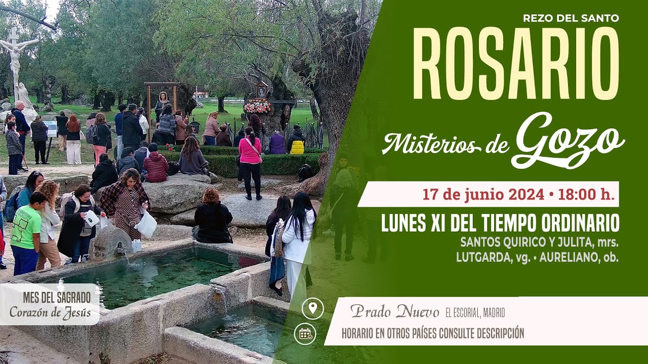 SANTO ROSARIO de hoy Lunes (Misterios Gozosos) en DIRECTO desde PRADO NUEVO  a las 18:00 h.