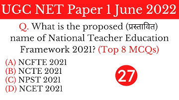 (Mock TEST 27) Top 8 Most Expected MCQs For NTA UGC NET Paper 1 June 2022 in Hindi & English