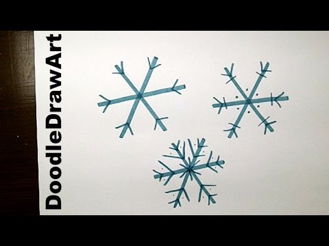 Drawing: How To Draw an Easy Snowflake - Step by Step for kids! - YouTube