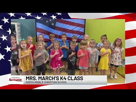 The Pledge Mrs. March's K4 Class at North Mobile Christian School