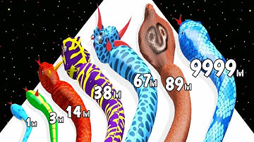 Snake Evolution Run 3D - All Satisfying Max Levels Gameplay...