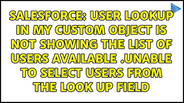 User lookup in my custom object is not showing the list of users available .Unable to select...