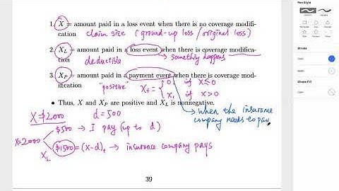 [MATH 5639 Actuarial Loss Models] Lecture 17: Ch2.5 Deductible
