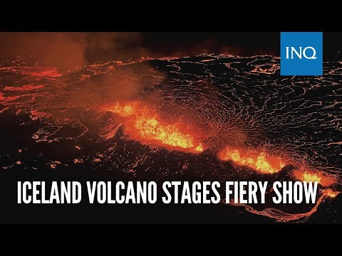 Iceland volcano stages fiery show