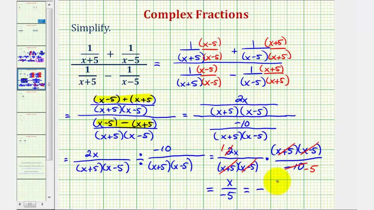 Ex 4: Simplify a Complex Fraction (Variables) - YouTube