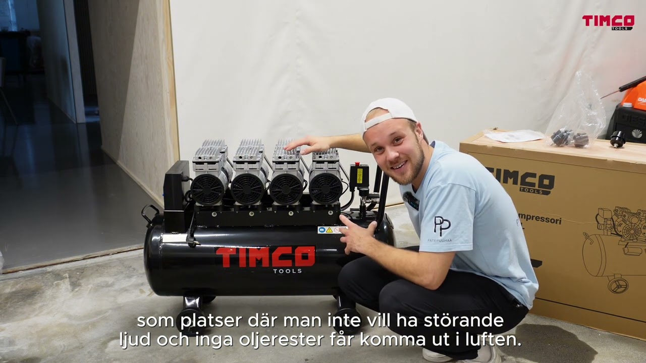 Timco 4x1HP 100L öljytön kompressori