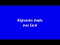 Rgression simple avec excel partie 1