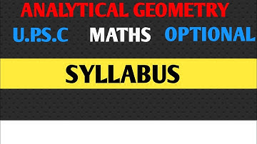 upsc maths optional syllabus of Analytical geometry| upsc maths optional syllabus|Analyticalgeometry