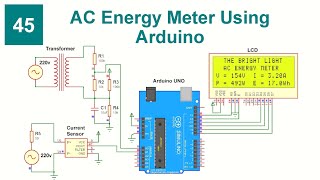 AC Energy Meter Using Arduino With Code and Circuit || Proteus Simulation