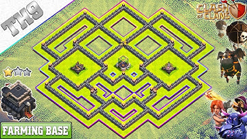 New TH9 Dark Elixir farming base (X-Bows Island) 2018 - Clash of Clans
