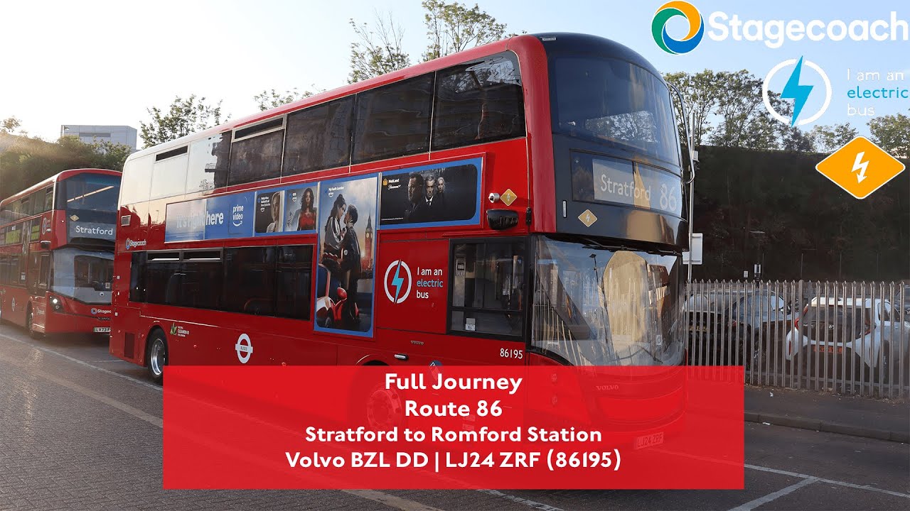 Full Journey | Route 86 to Romford Station Rare | Working | Volvo BZL DD ⚡ | 86195 (LJ24 ZRF)