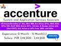 System and Application Services Associate | @Accenture | Salary: INR 3,44,200 | #jobs #full time