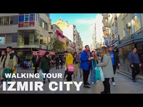 Izmir, تركيا | جولة في وسط المدينة 4K | 16 فبراير 2023