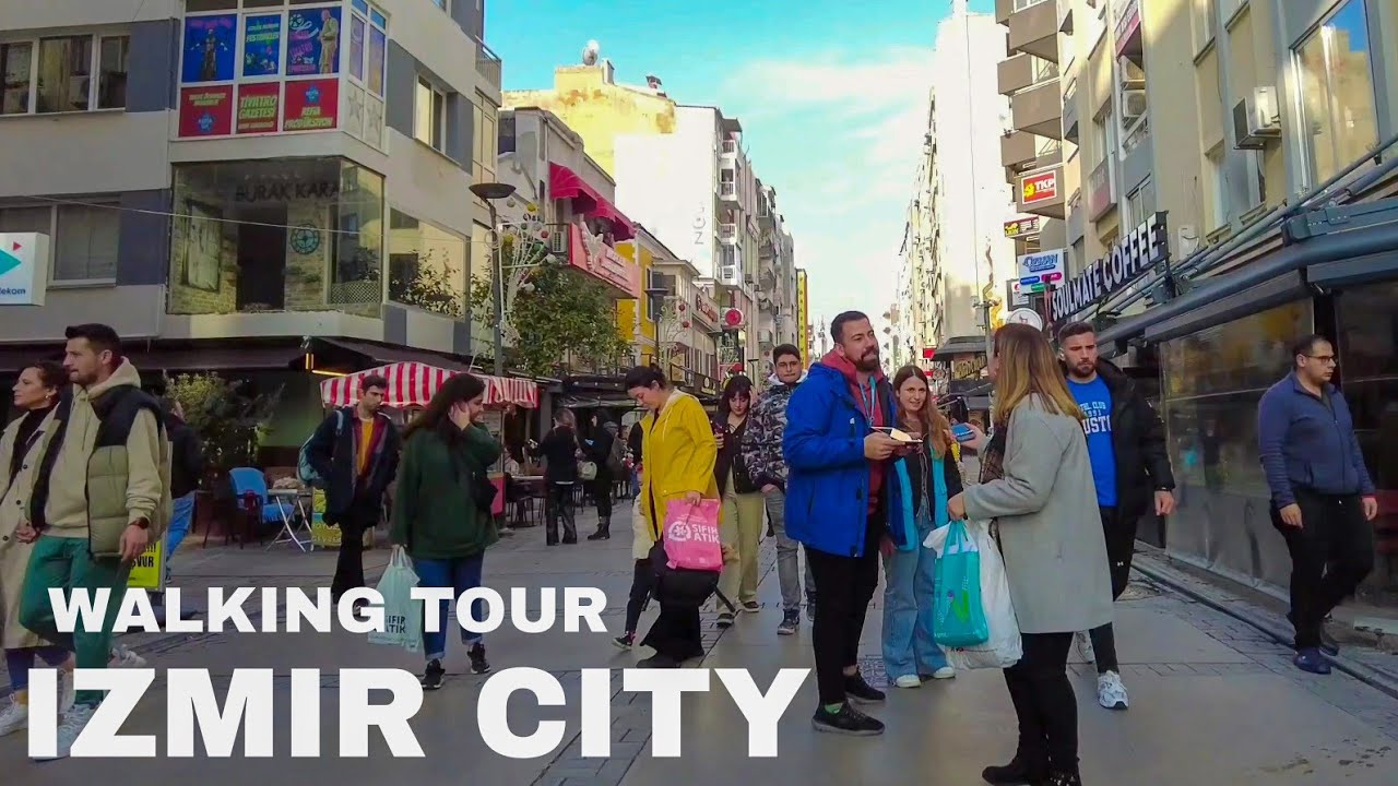 Izmir, तुर्किये | शहर के केंद्र की सैर 4K | 16 फ़र॰ 2023