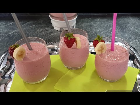 Gezonde | | Smoothie Hoe te Strawberry Raspberry Banaan Smoothie
