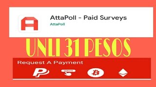 ATTAPOL APP PAID SURVEY UNLIMITED 31 PESOS | WITHDRAW IN PAYPAL by Mark Francis Torres 1,508 views 3 years ago 2 minutes, 22 seconds