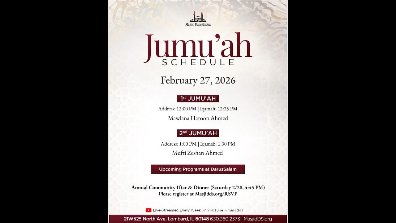 Jumu'ah Khutbah | Mufti Zeshan Ahmed | 2.27.26