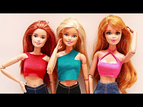 Biquíni Sem Cola e Sem Costura Para Bonecas, Como Fazer Roupa Para Barbie
