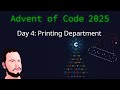 Advent of Code 2025 C# - Day 4: Printing Department