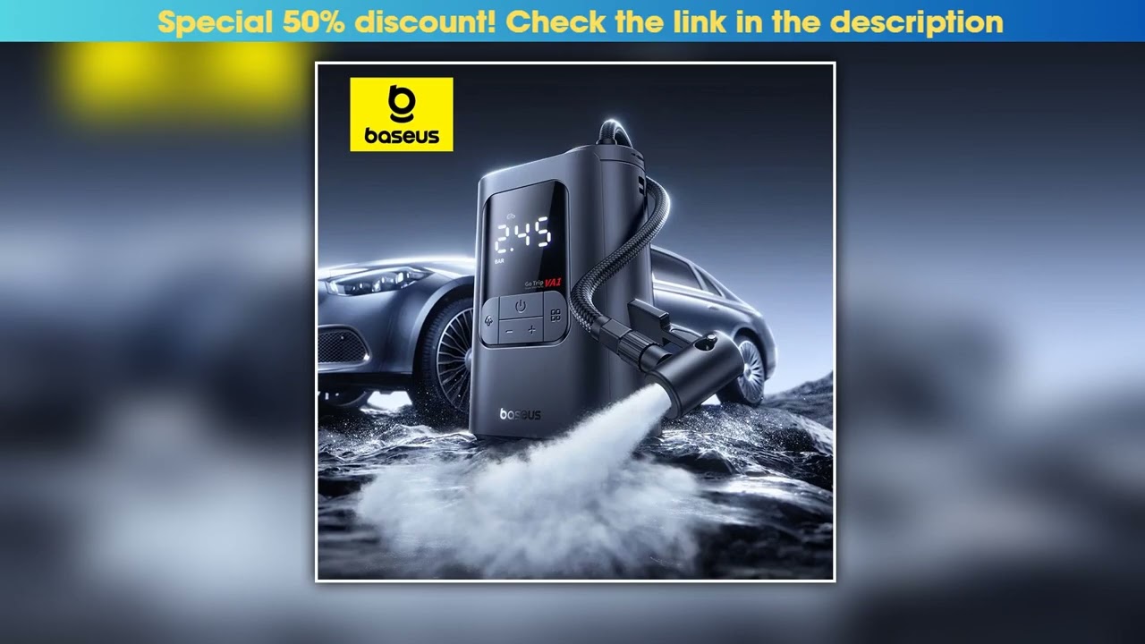 New Baseus GoTrip VA1 ProMax Car Air Pump 7500mAh Air Compressor Portable Tire Inflator for