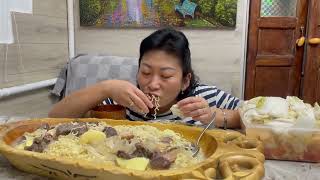 Киргизский Бешпармак 🇰🇿❤️😋#аленамукбангалматы #еда #рекомендации #food #mukbang #asmr#бешпармак