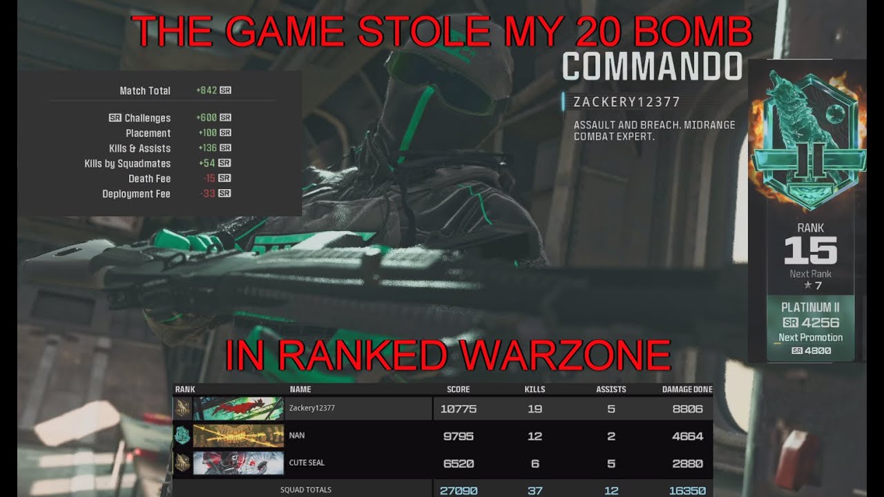 THE GAME STOLE MY 20 BOMB IN RANKED WARZONE - YouTube