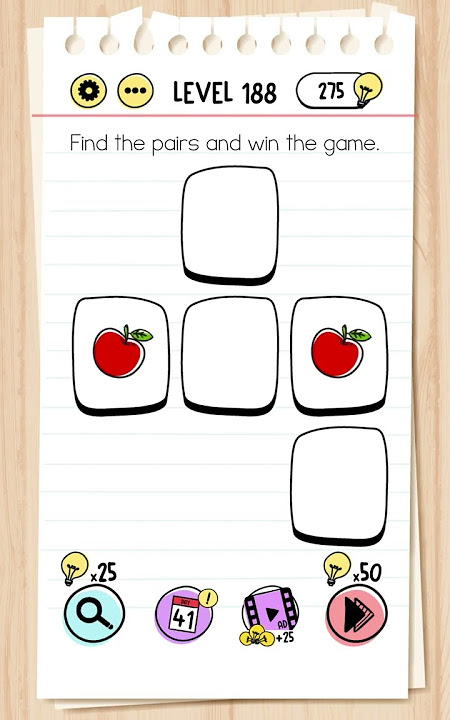 Brain Test Level 188 Find the pairs and win the game Answer - Daze Puzzle