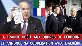 La France agit sur ordre de Tebboune et annonce sa coopération avec l'Algérie pour récupérer les ??