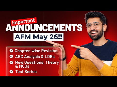 AFM May 2026 Revision | AFM ABC Analysis & LDR Questions | AFM New Questions | CA Final AFM May 26