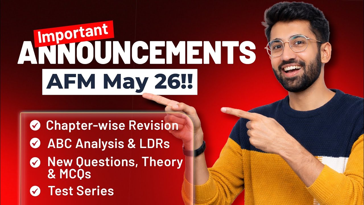 AFM May 2026 Revision | AFM ABC Analysis & LDR Questions | AFM New Questions | CA Final AFM May 26