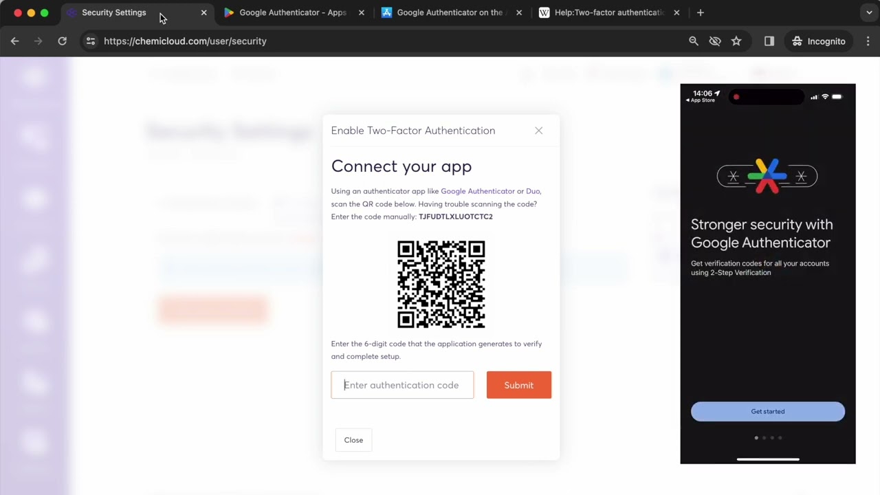 How to Enable Two-Factor Authentication for Your ChemiCloud Account