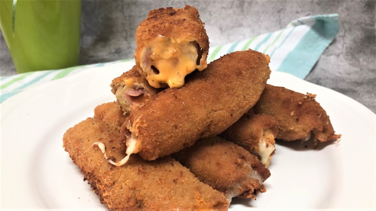 FLAMENQUINES DE POLLO CON JAMON Y QUESO, UNA RECETA FACIL Y DELICIOSA